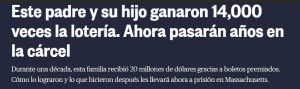 Ejemplos de blanqueo de capitales I : compra de boletos de lotería