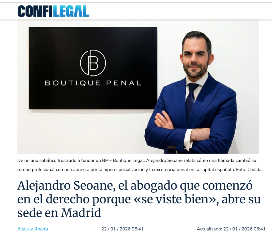 Alejandro Seoane Pedreira abre BP - BOUTIQUE PENAL